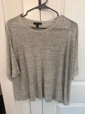Eileen Fisher Heather Gray Short-Sleeve Knit Tee